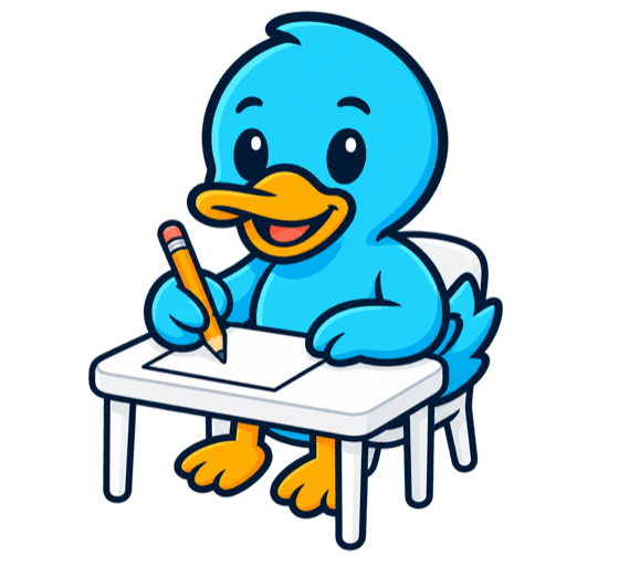 書類から履歴書を作るアヒル